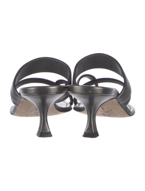 Manolo Blahnik Leather Cutout Accent Slides