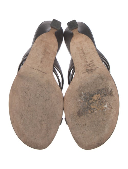 Manolo Blahnik Leather Cutout Accent Slides