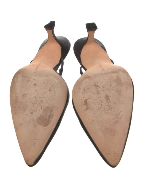 Manolo Blahnik Satin Beaded Accents Mules