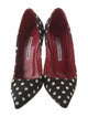 Manolo Blahnik Canvas Polka Dot Print Pumps