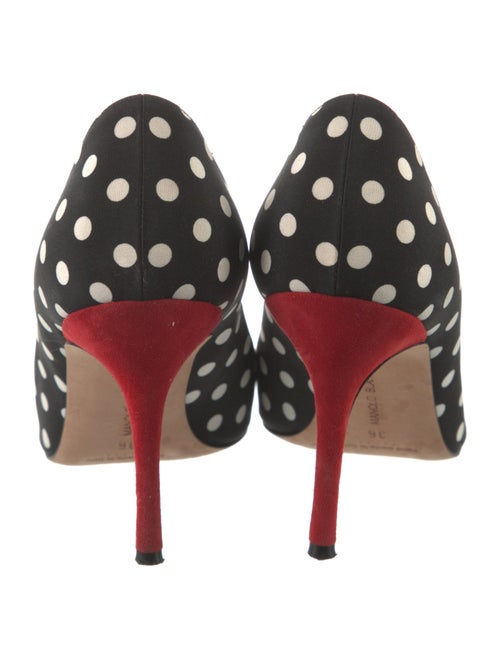 Manolo Blahnik Canvas Polka Dot Print Pumps