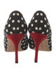 Manolo Blahnik Canvas Polka Dot Print Pumps