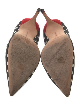 Manolo Blahnik Canvas Polka Dot Print Pumps