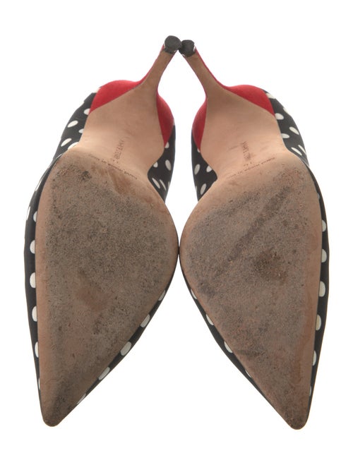 Manolo Blahnik Canvas Polka Dot Print Pumps
