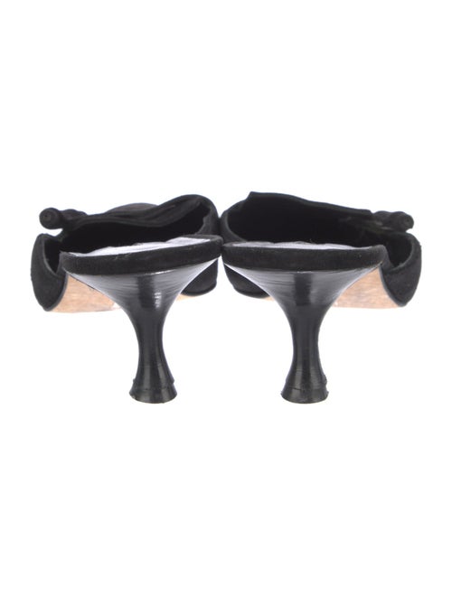 Manolo Blahnik Suede Bow Accents Mules