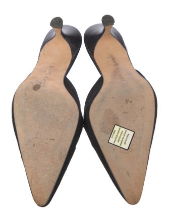 Manolo Blahnik Suede Bow Accents Mules