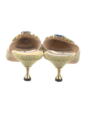 Manolo Blahnik Crystal Embellishments Mules