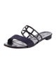 Manolo Blahnik Leather Cutout Accent Slides
