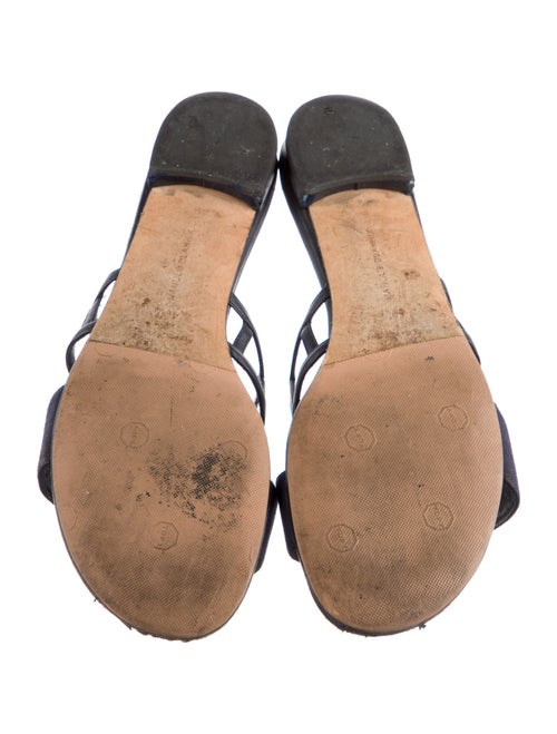 Manolo Blahnik Leather Cutout Accent Slides