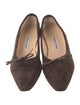 Manolo Blahnik Suede Bow Accents Ballet Flats