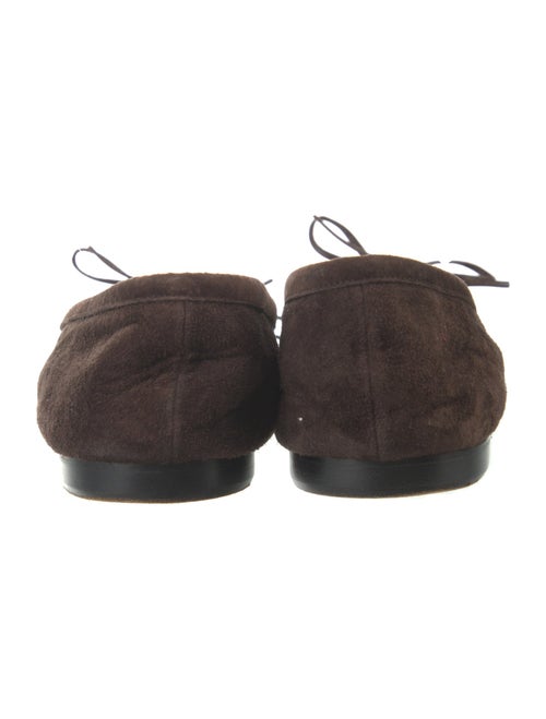 Manolo Blahnik Suede Bow Accents Ballet Flats