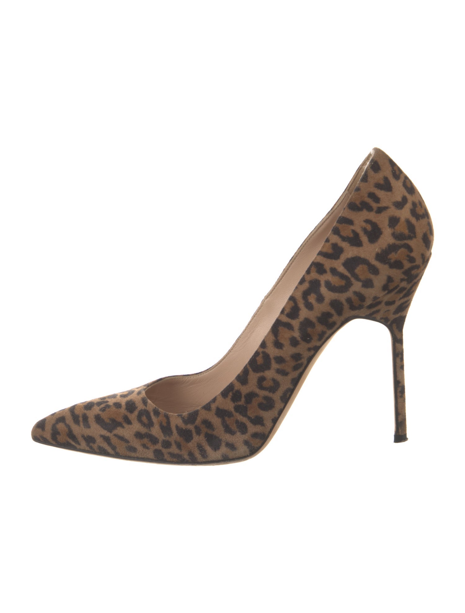 Manolo Blahnik Suede Animal Print Pumps