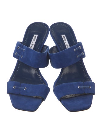 Manolo Blahnik Suede Slides