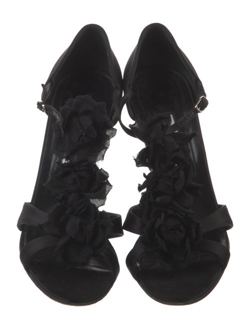 Manolo Blahnik Satin T-Strap Pumps