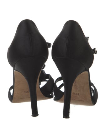 Manolo Blahnik Satin T-Strap Pumps