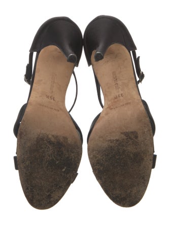 Manolo Blahnik Satin T-Strap Pumps