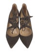 Manolo Blahnik Suede Cutout Accent Pumps