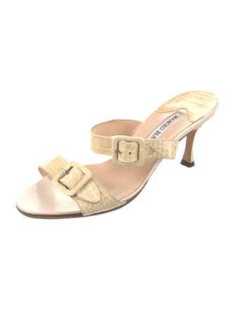 Manolo Blahnik Leather Slides