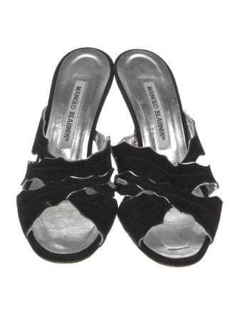 Manolo Blahnik Suede Mules