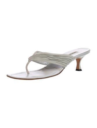 Manolo Blahnik Suede Slides
