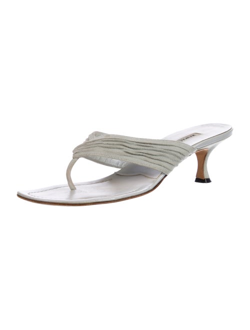 Manolo Blahnik Suede Slides