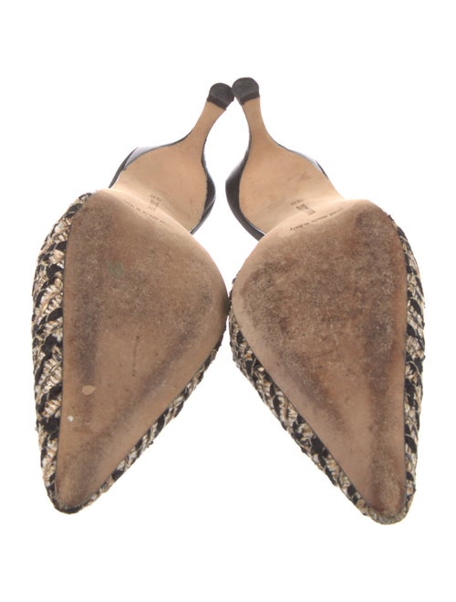 Manolo Blahnik Tweed Printed Mules