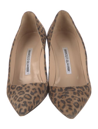 Manolo Blahnik Suede Animal Print Pumps