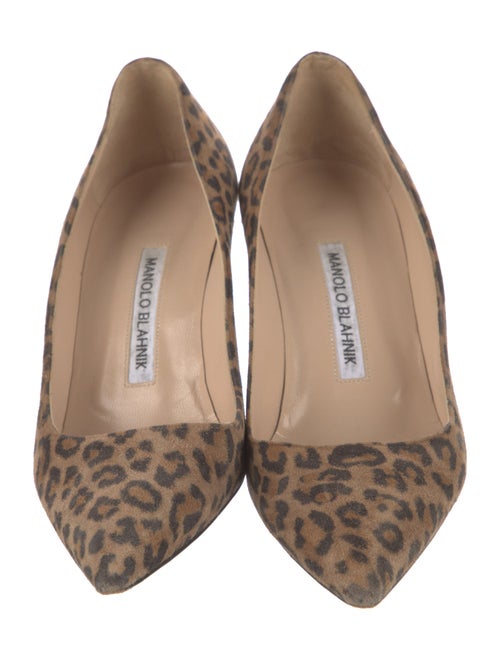 Manolo Blahnik Suede Animal Print Pumps