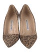Manolo Blahnik Suede Animal Print Pumps