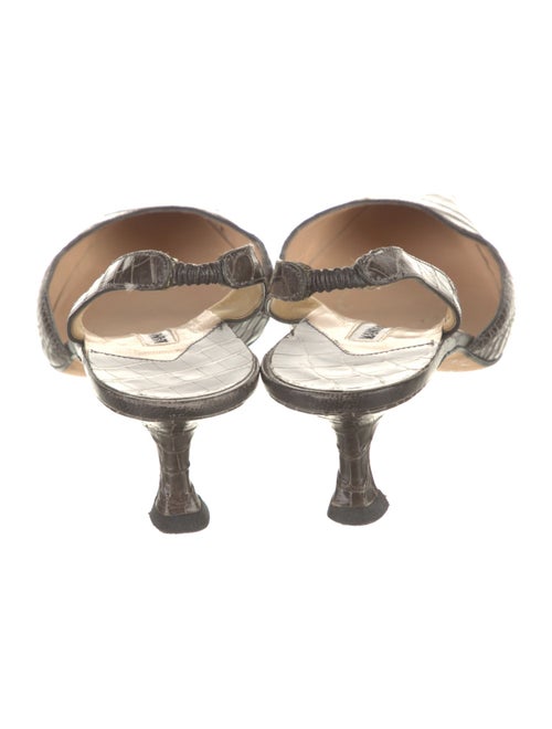 Manolo Blahnik Leather Animal Print Slingback Pumps