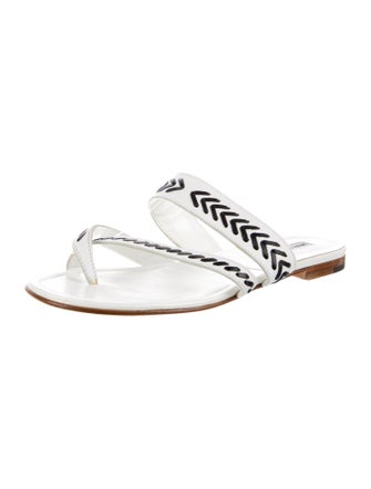 Manolo Blahnik Leather Slides