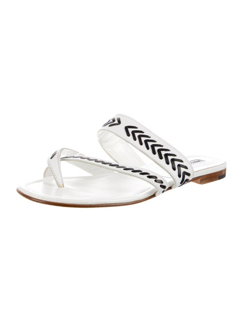 Manolo Blahnik Leather Slides