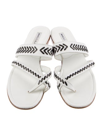 Manolo Blahnik Leather Slides