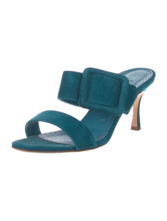 Manolo Blahnik Suede Slides