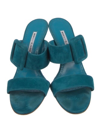 Manolo Blahnik Suede Slides
