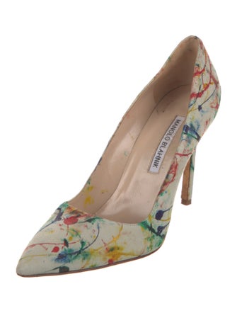 Manolo Blahnik Floral Print Pumps