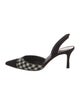 Manolo Blahnik Suede Houndstooth Print Slingback Pumps
