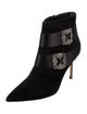 Manolo Blahnik Suede Crystal Embellishments Boots