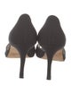 Manolo Blahnik Canvas Crystal Embellishments Sandals