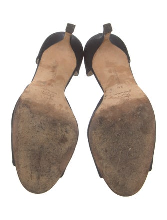 Manolo Blahnik Canvas Crystal Embellishments Sandals