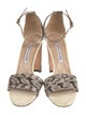 Manolo Blahnik Leather Animal Print Sandals
