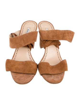 Manolo Blahnik Suede Slingback Sandals