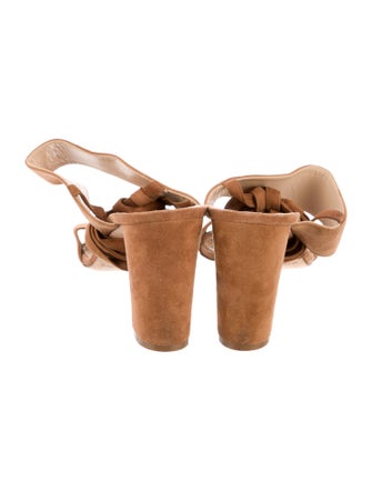 Manolo Blahnik Suede Slingback Sandals