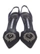 Manolo Blahnik Satin Patterned Slingback Pumps
