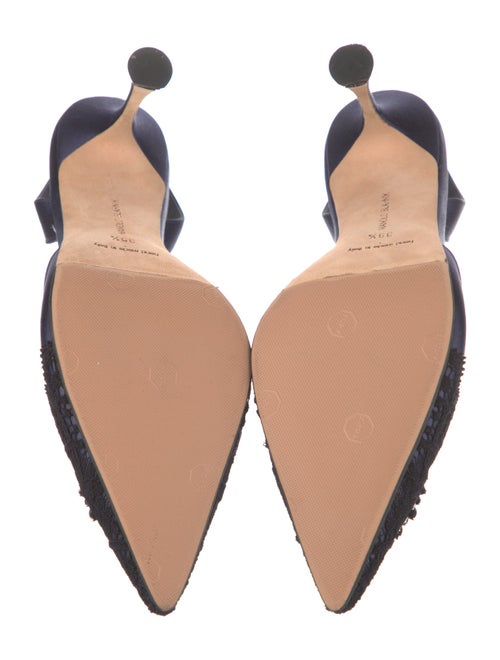 Manolo Blahnik Satin Patterned Slingback Pumps