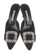 Manolo Blahnik Satin Crystal Embellishments Mules