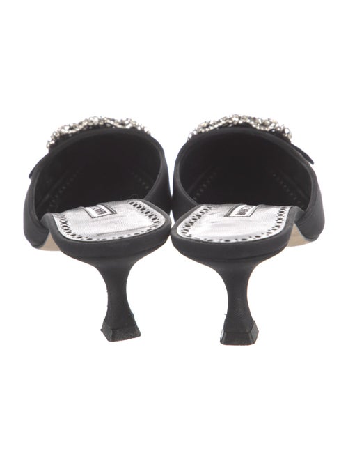 Manolo Blahnik Satin Crystal Embellishments Mules