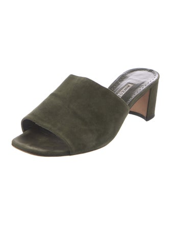 Manolo Blahnik Suede Slides