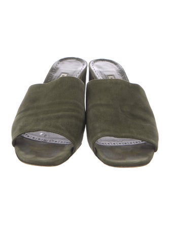 Manolo Blahnik Suede Slides