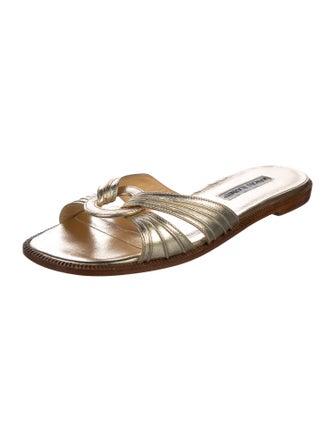 Manolo Blahnik Leather Slides